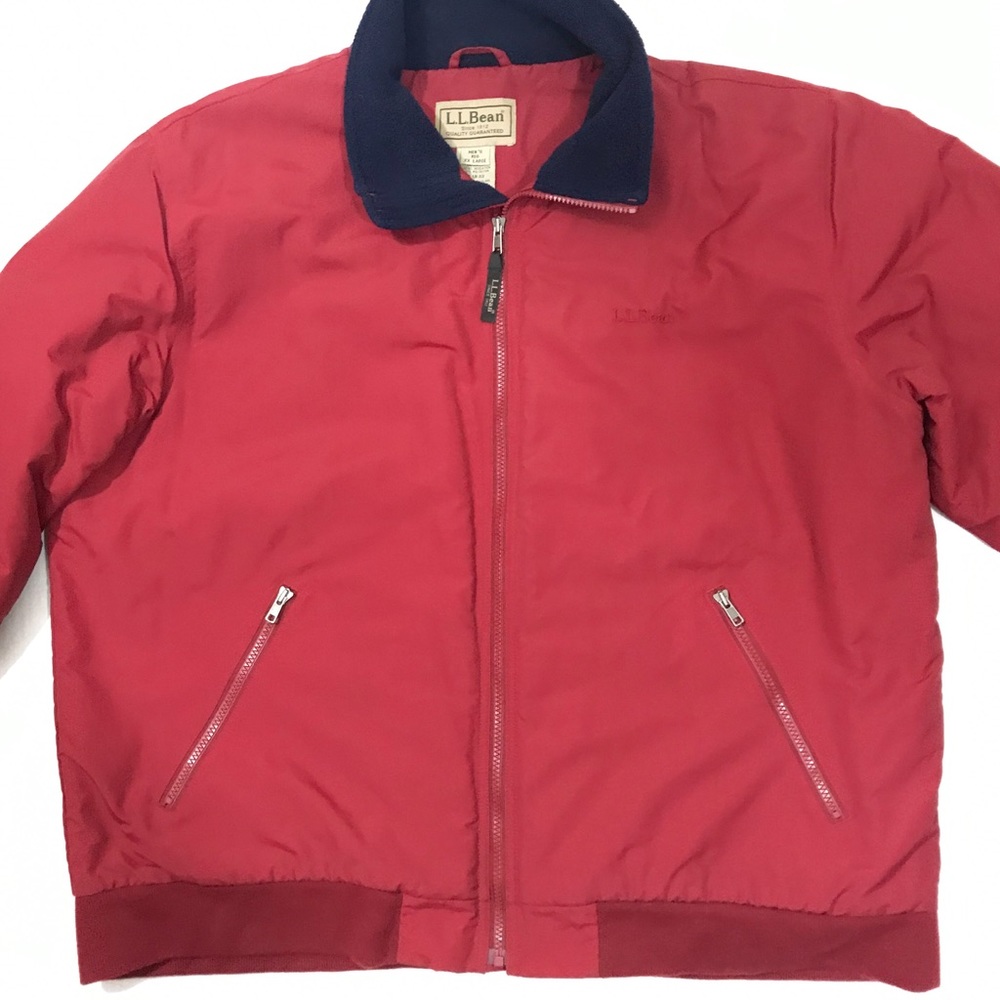 LL BEAN Warm Up Jacket Fleece Lined Windbreaker - Picture 2 of 7